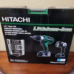 New Hitachi 18V Lithium Ion Driver Drill With Flashlight