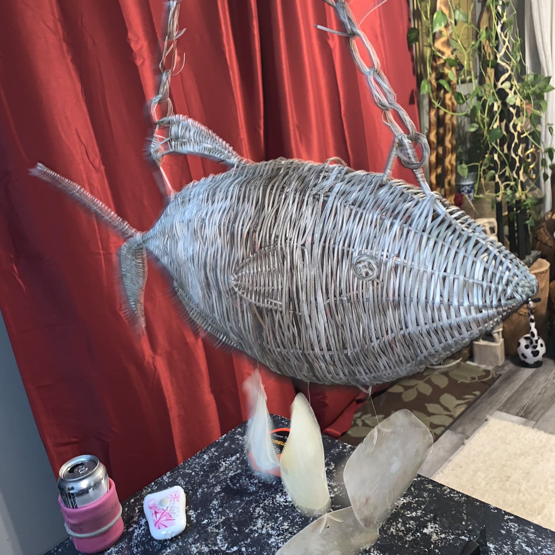 Natural Material Woven Fish Wind chime