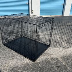 42x28x30in Extra Large Black Metal Single Door Dog Pet Animal Cage Containment Crate! Great condition!