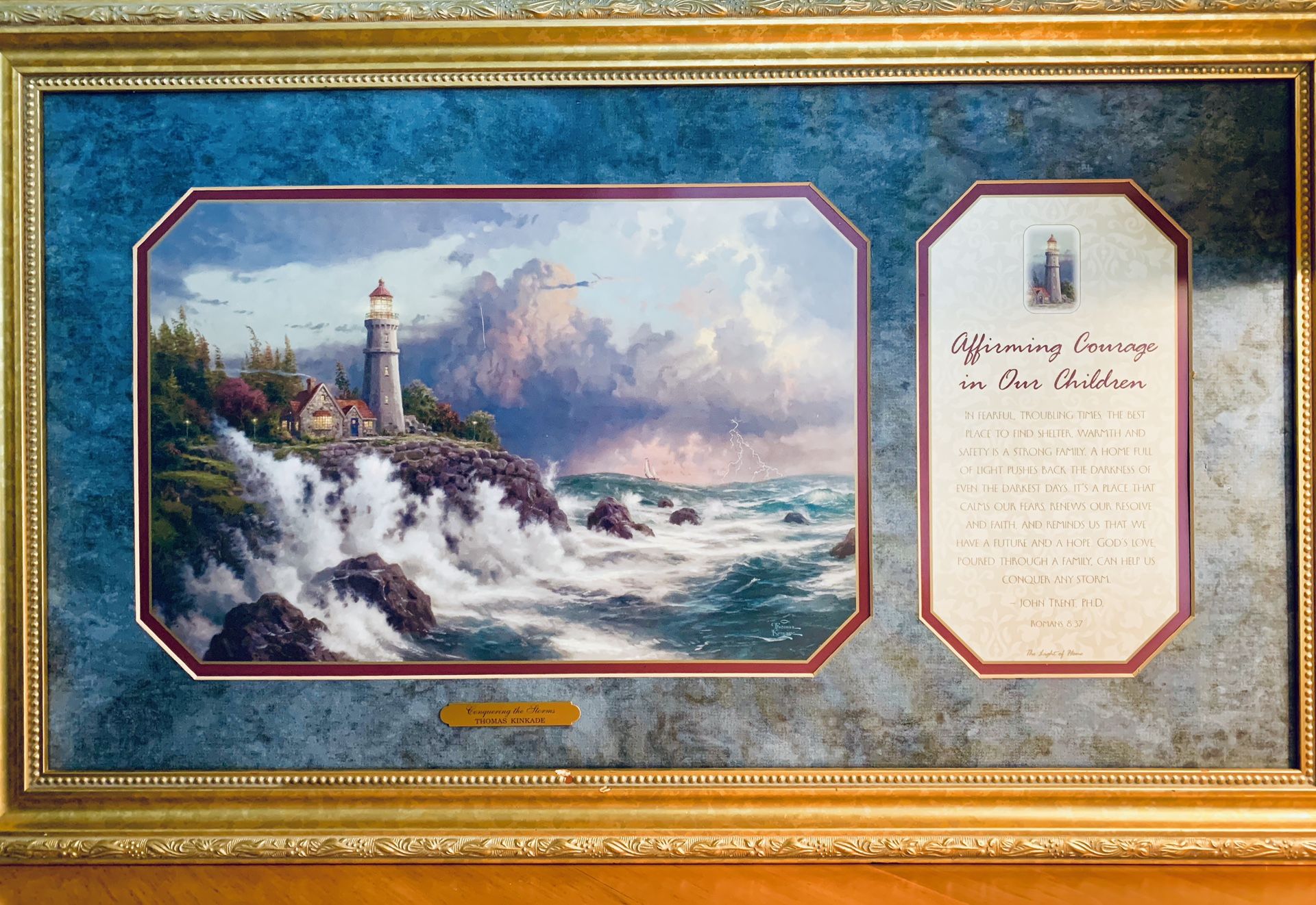 THOMAS KINKADE -CONQUERING THE STORMS Accent Print - May 2003 w Certificate of Authenticity