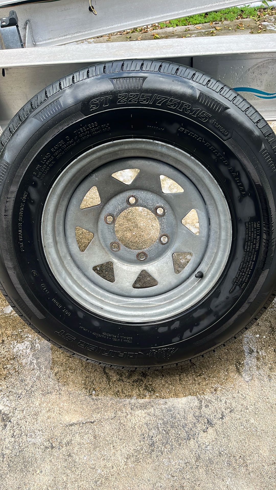 Boat, trailer, tires, and rims