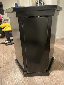 Dark Wood Table With Storage