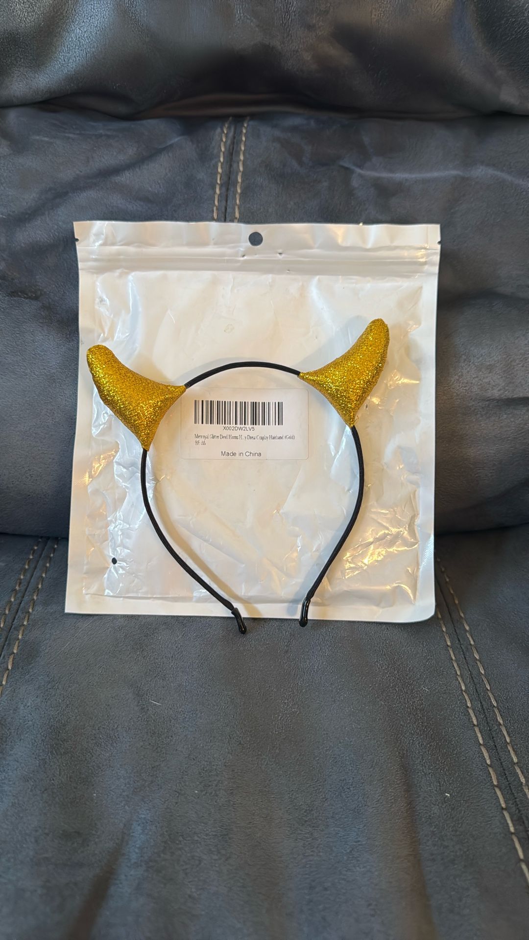 New In Package Gold Horns Headband Halloween Costume