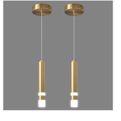 Modern Pendant Light Kitchen Fixture Dimmable LED Gold Mini Pendant Lighting fo Kitchen Island Bedroom Bedside Table Small Pendant Lights (2-Pack)