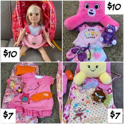 4 Different 18” Doll Items $7 & $10