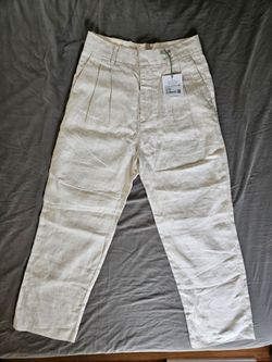 NWT linen wide leg relaxed pants size 4 regular