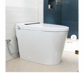 Los Flexi Non Electric Bidet Toilet, Elongated ADA Tankless, Powerful Air Pressure-Assisted System, White 1.0 GPF 12" Rough-In
