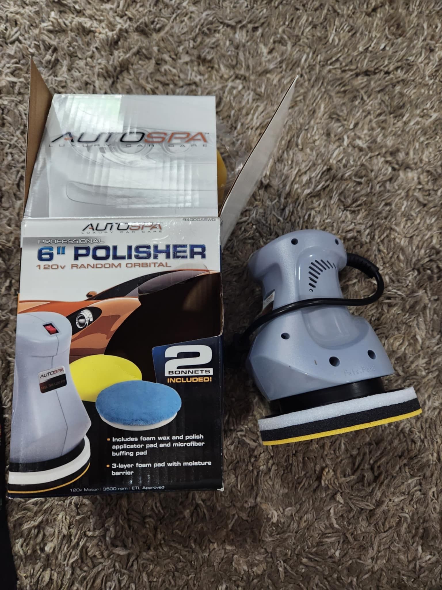 Auto Spa 6" Random Orbital Car Surface Polisher with Bonus Bonnets