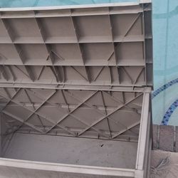 Suncast Outdoor Storage 50-Gallon Stoney Plastic Deck Box Pool Deck Spa Balcony Patio Lawn Garden Boat Toys Cushions 