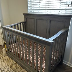 Convertible Crib, Dresser And Newton mattress 