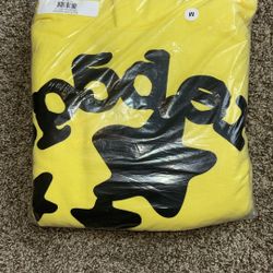 Sp5der Yellow Big Star Hoodie Size Medium  