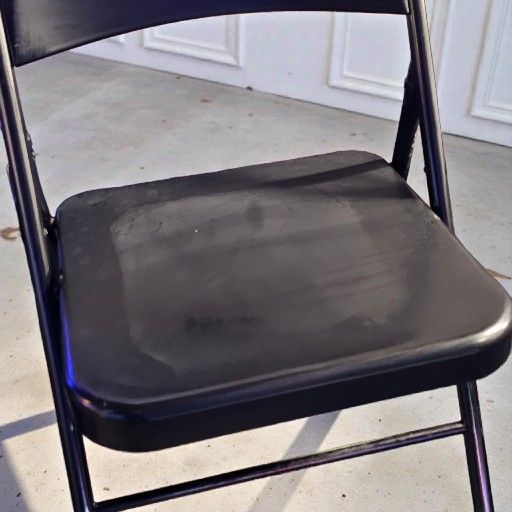 Silla Plegable de Metal, Color Negro 