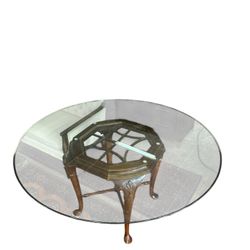 Glass round dining table