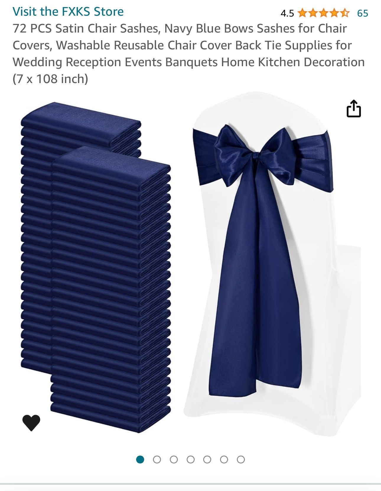 Navy Chair Bows & Table Runners