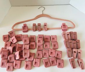 Light Pink Hanger Clips 58Pc Plastic Slim Line Finger Clips Clothes organizer