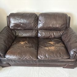 2 Seater Leather Love Seat