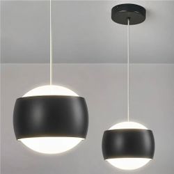 2 Pack Modern Black LED Dimmable Pendant Light fixtures,6″ Island Pendant Lighting for Kitchen Island Dinning Room,Bedroom,Bar, Kitchen Island Ceiling