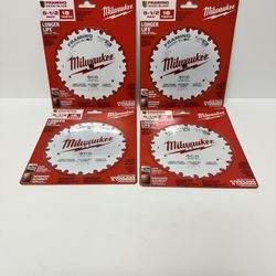 Lot of 4 Milwaukee Framing Wood Blade 51/2 in 18 Tooth