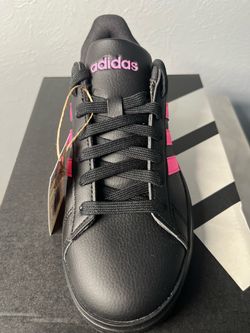Adidas Black and Pink Low-Top Sneakers