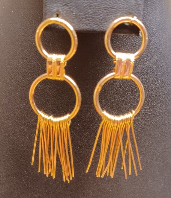 Goldtone Fringe Pierced Earrings
