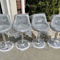 New 4 gray modern bar stools