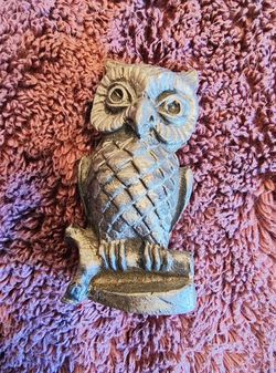 Vintage RB Pewter Owl Figurine: Michael Ricker Feathered Bird Miniature
