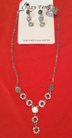 Set Of Jewelry Necklace Earrings And Ring