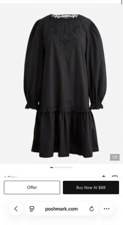J. Crew V-neck mini dress with eyelet trim (Brand new)