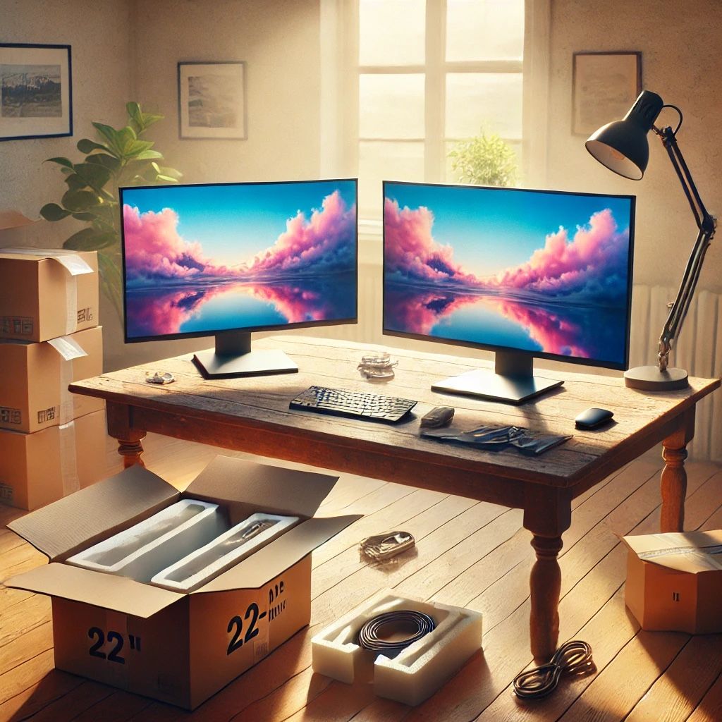 2 Dell P2225H 22” Monitors – Opened Box, Never Used – $220 for Both 