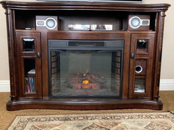 Freestanding Media Mantel Electric TV Stand Fireplace for Sale in Santa