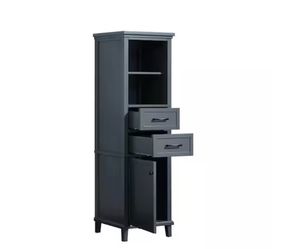 Merryfield 20 in. W x 16 in. D x 65 in. H Gray Freestanding Linen Cabinet