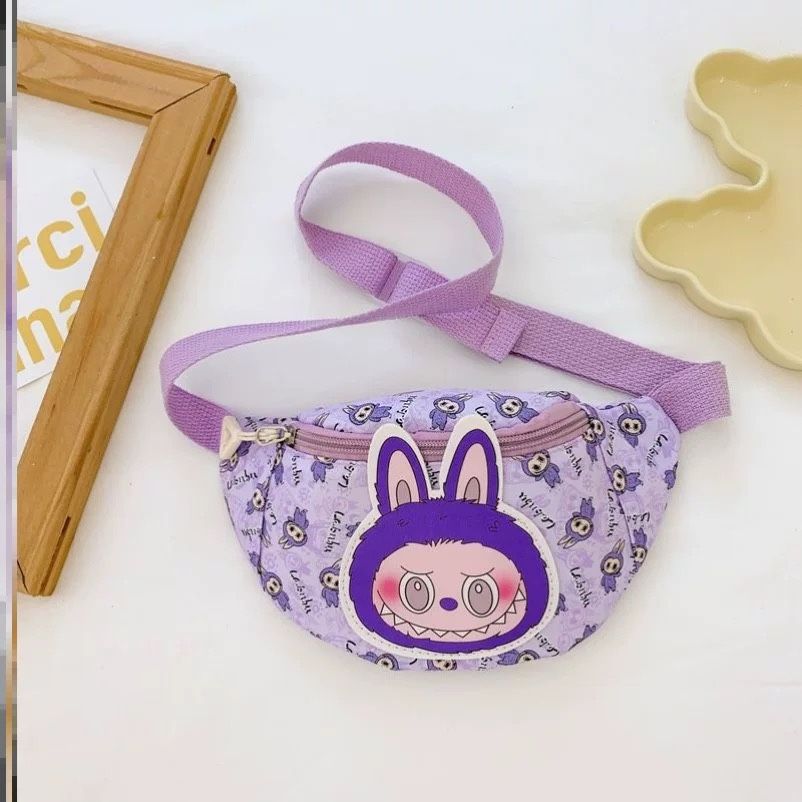 Cartoon Dachshund Pattern Waist Bag Large Capacity Crossbody Pack Purse Casual Outdoor Shoulder Chest