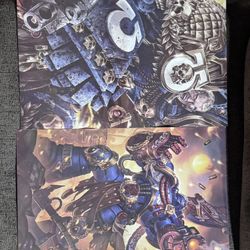 Warhammer 40K Space Marine Art Poster Set 8 In Total