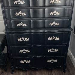 3 Piece- Vintage Furniture (dresser, Chest Of Drawers + Nightstand)