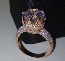 New 18k rose gold wedding ring set engagement ring