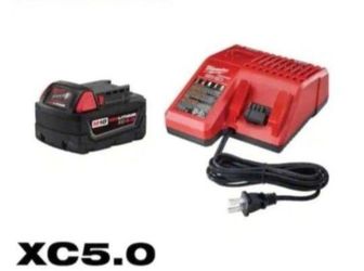 Milwaukee M18 18-Volt Lithium-Ion XC Starter Kit with One 5.0Ah Battery and Charger