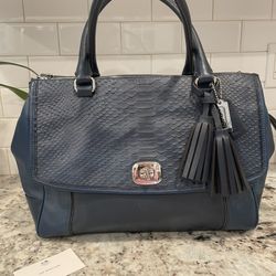 Coach Leather Blue Shoulder Bag