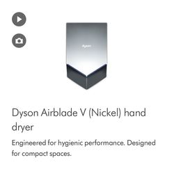 Dyson Airblade V hand dryer HU02 Nickel MSRP $949.00