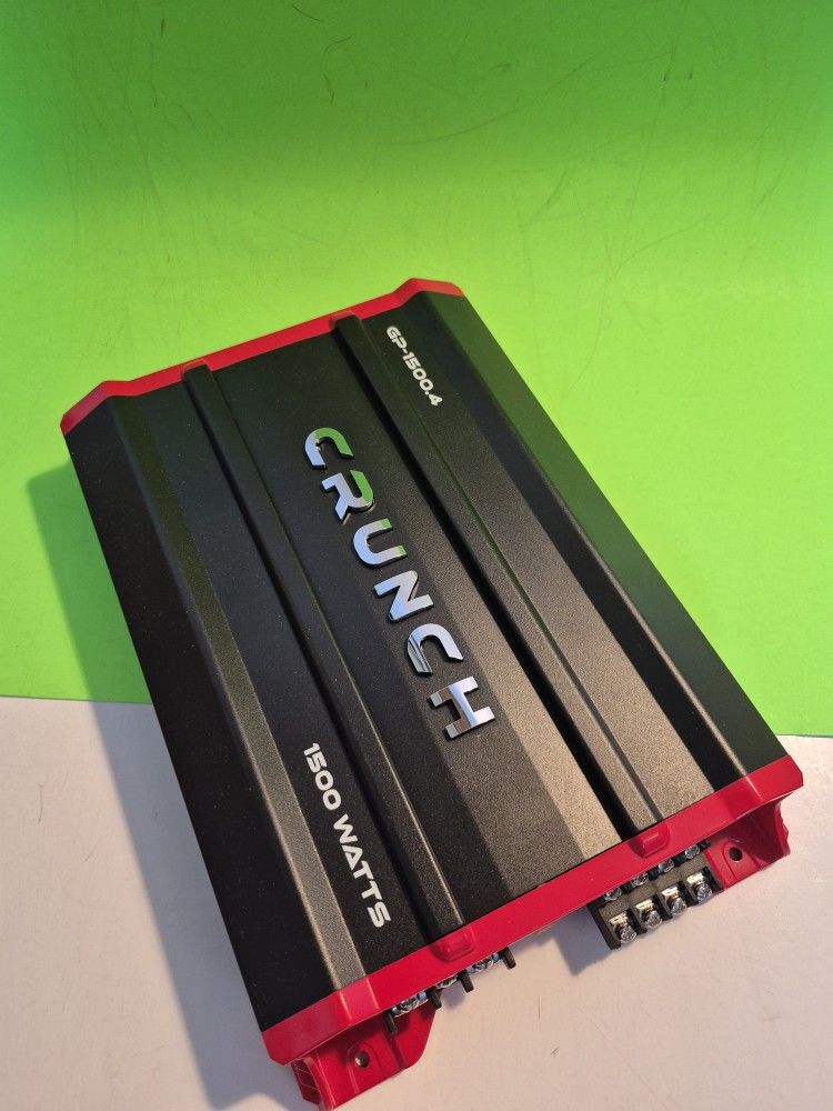 CRUNCH 1500 WATTS 4 CHANNEL BUILT IN CROSSOVER CAR AMPLIFIER ( BRAND NEW PRICE IS LOWEST INSTALL NOT AVAILABLE )
