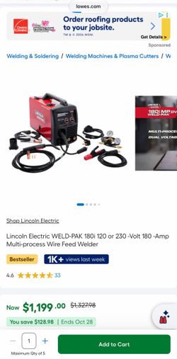 Lincoln Electric WELD-PAK 180i Multi-Process Welder