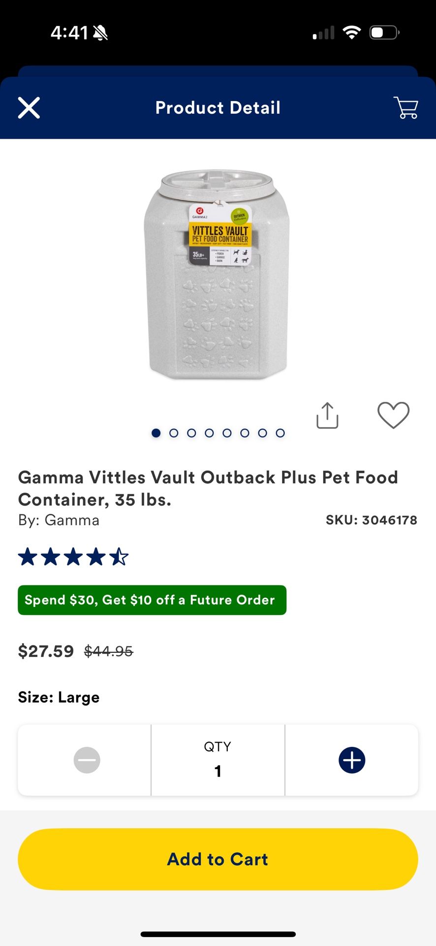 Gamma Vittles Vault Pet Food Container