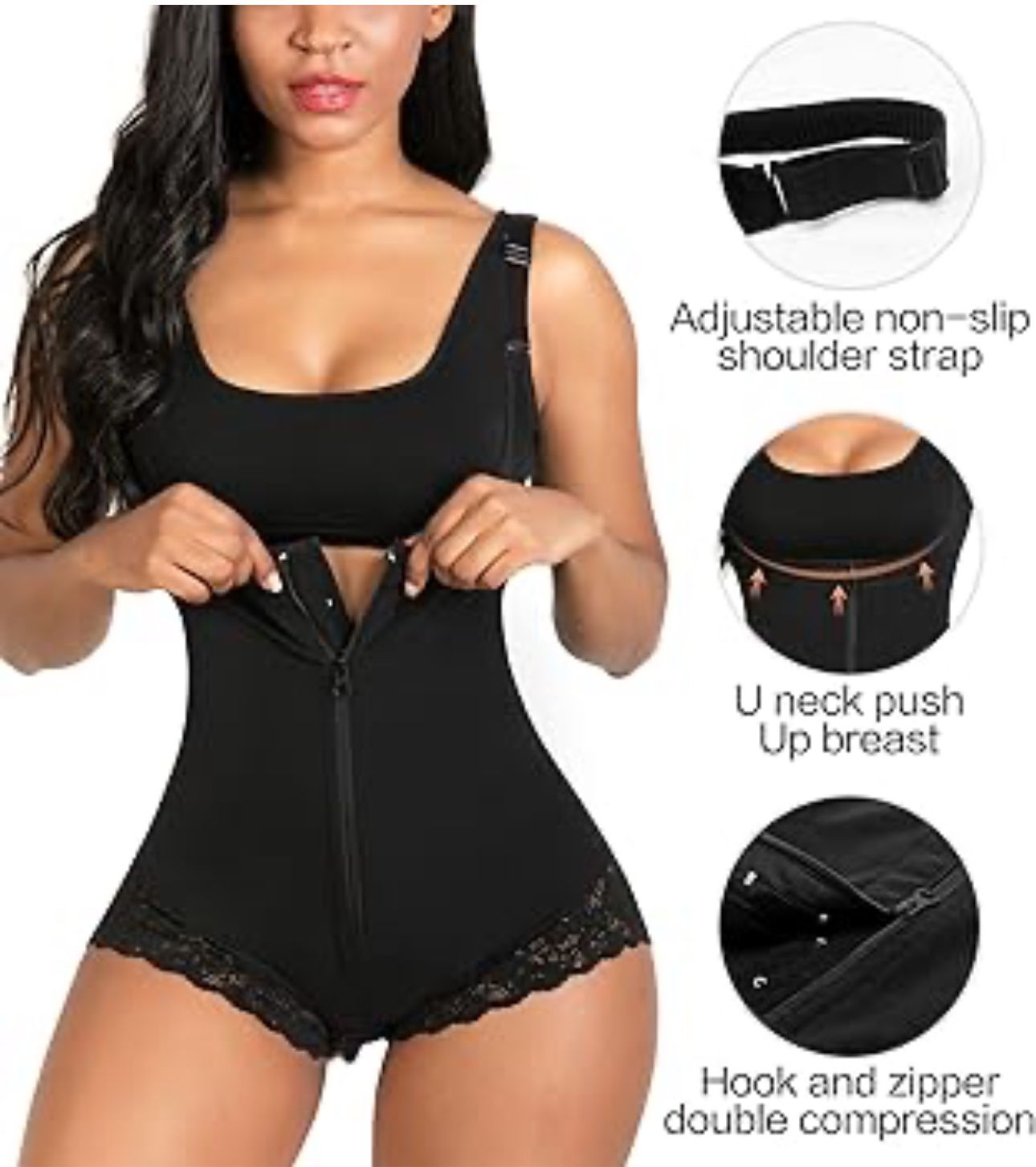 Tummy Control Thong Bodysuit Open Bust Body Shaper Slimmer