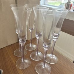 crystal fluted champagne glasses. 