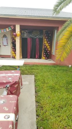 Backdrop & 2 balloon columns