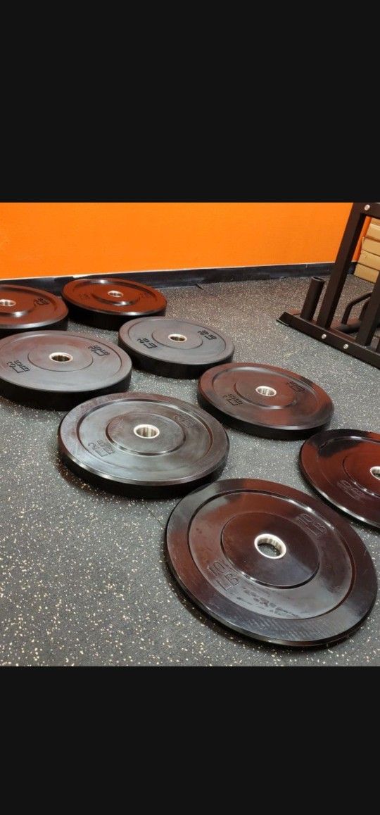 ⚫️ COMPLETE BUMPER PLATES WEIGHT SET PAIRS OF 45s, 35s, 25s,10s. ( BRAND NEW IN THE BOX)