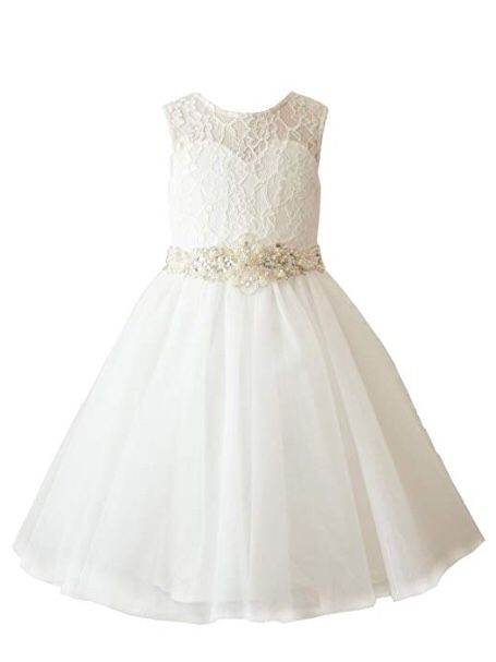 Ivory Lace Tulle Wedding Flower Girl Dress size 3 Toddler