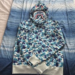 BAPE ABC Camo Shark Full Zip Hoodie Blue