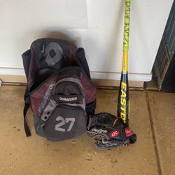 Baseball Bag, Bag, Balls, Glove RH