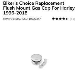 Biker’s Choice Replacement Flush Mount Billet Chrome Gas Cap Harley Davidson