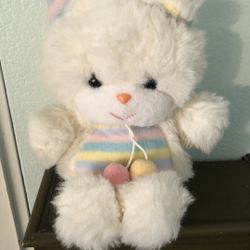 Vintage rainbow striped bear plushie/plush/Stuffed Animal